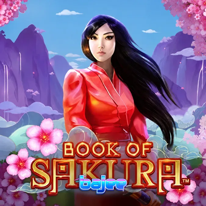 Book of Sakura স্লট গেমের ইন্টারফেস এবং চেরি ব্লসম থিম